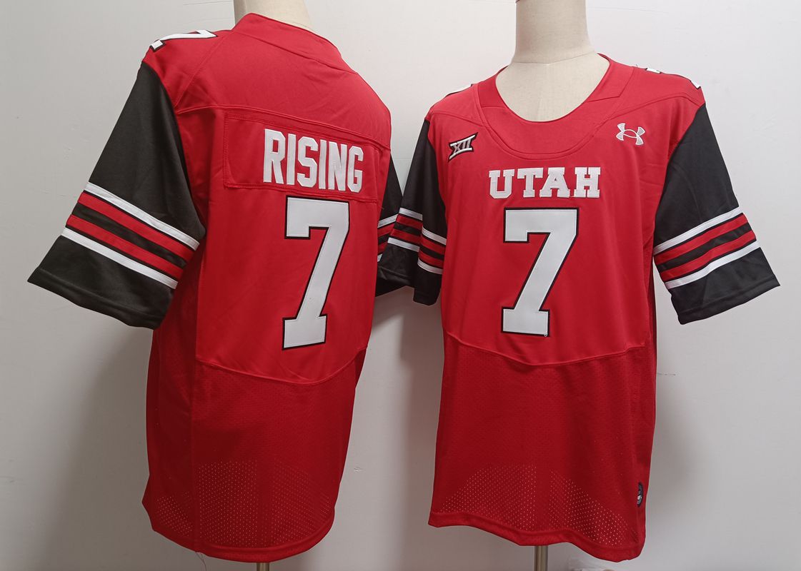 Men Utah Utes 7 Rising Red 2025 NCAA Jersey